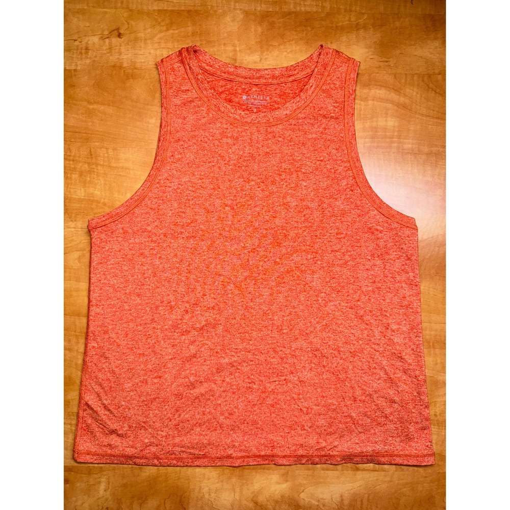 Athleta Breezy Tank Top Orange Heather High Neck Activewear Sleeveless Small